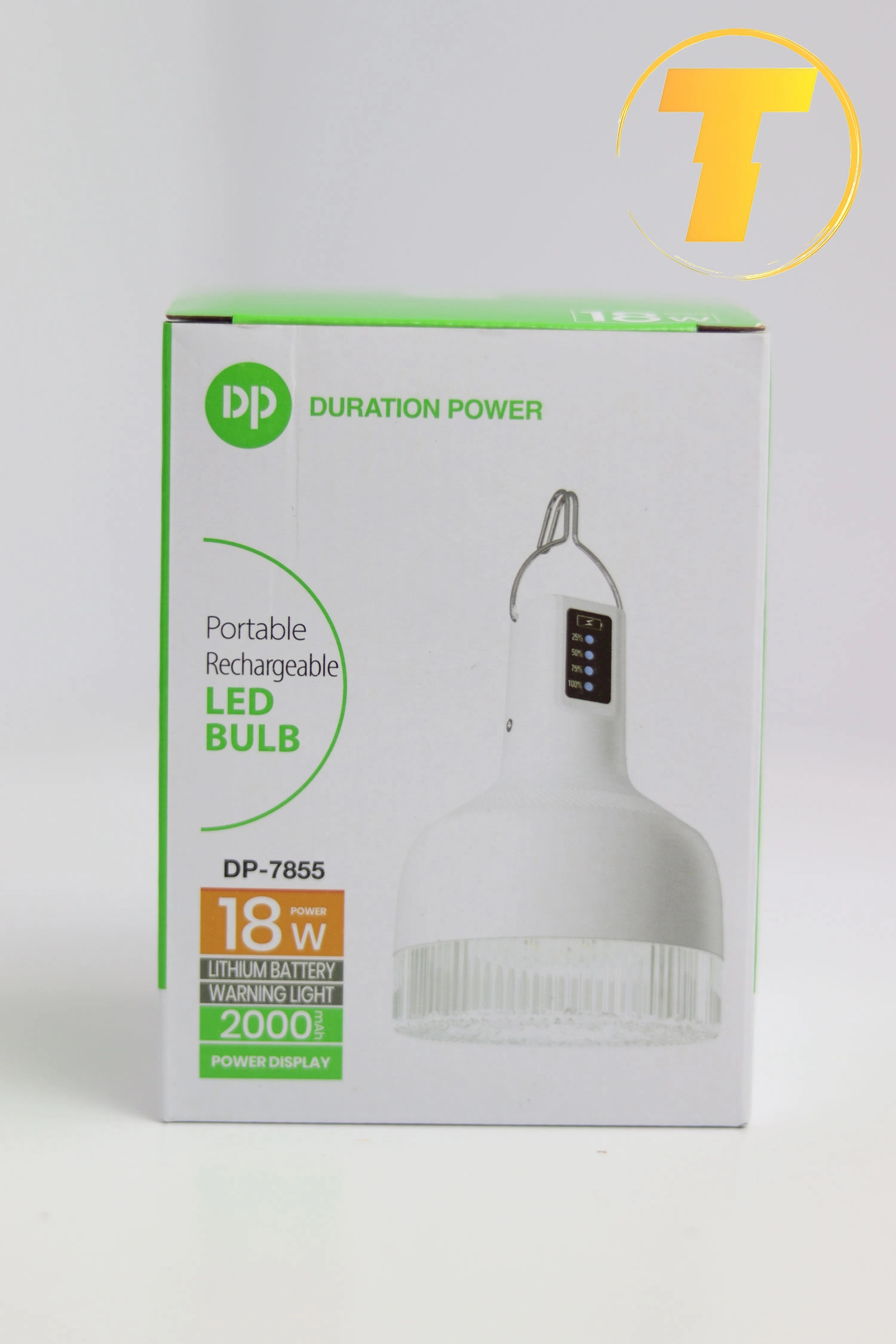 لامپ LED شارژی DP.LED Light مدل DP-7855 با طراحی مقاوم