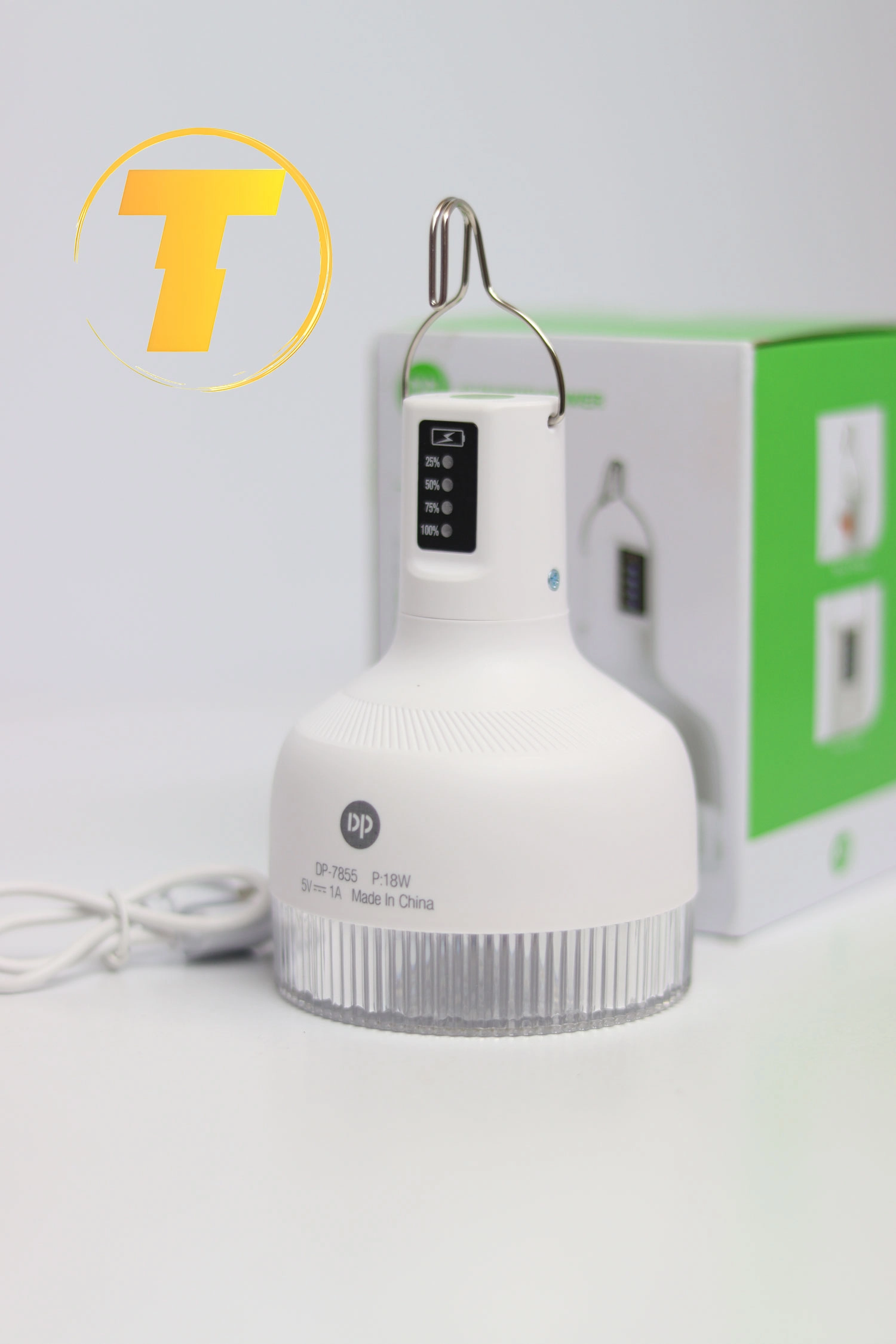 چراغ شارژی DP.LED Light با طراحی آویزدار برای فضای باز