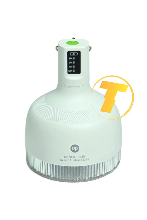 لامپ شارژی DP مدل 7856 با طراحی آویزدار و توان 38 وات