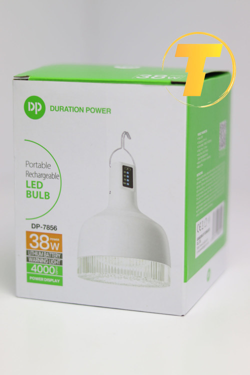 زاویه دید از پایین لامپ LED شارژی مدل DP 7856 در حال روشن