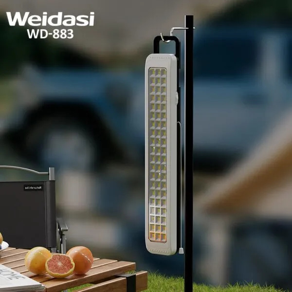 نمای نزدیک از چراغ اضطراری WEDASI WD-883 با نور قوی