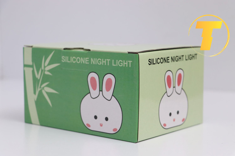 چراغ خواب سیلیکونی طرح خرگوش خوابیده با نور ملایم و طراحی کودکانه