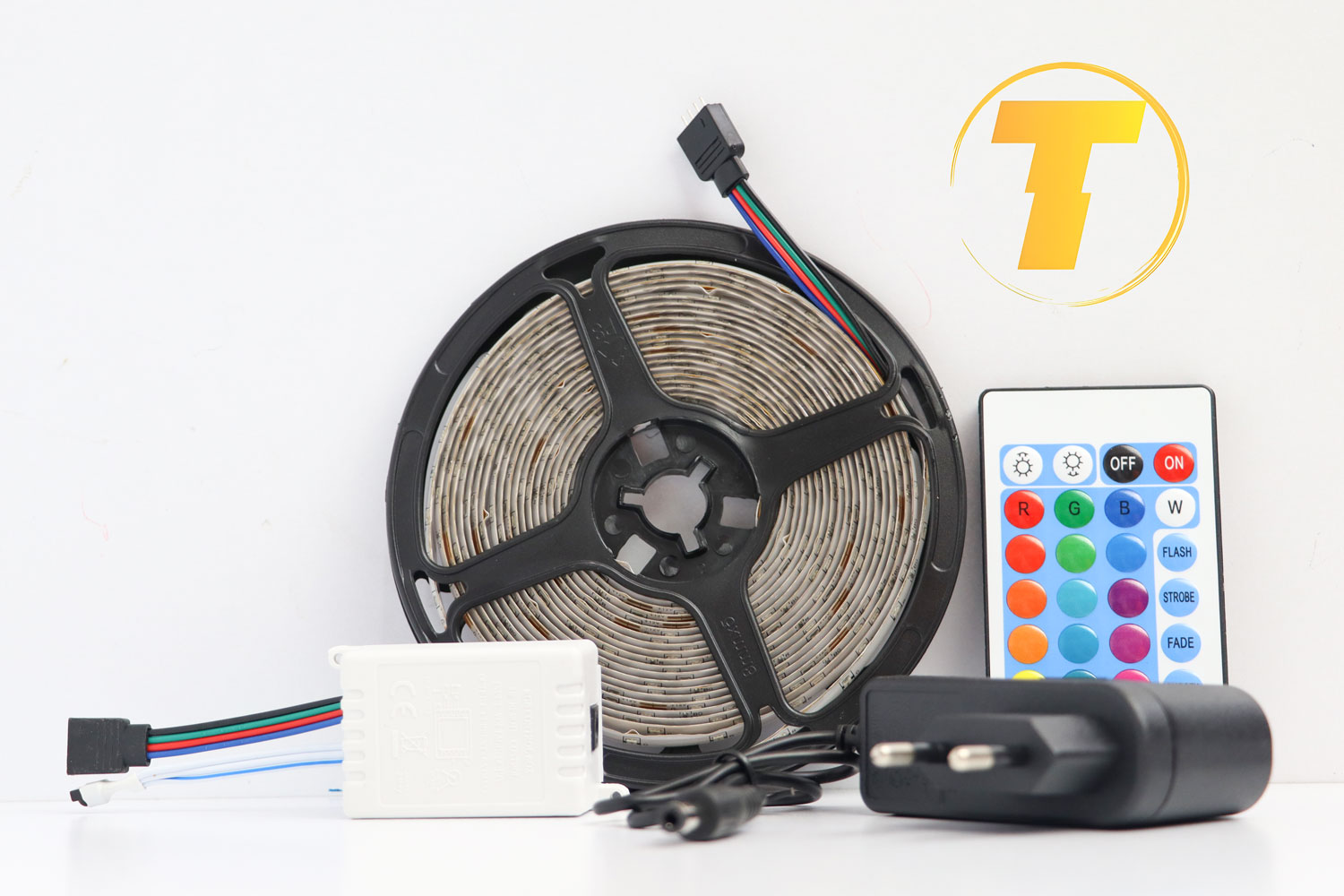 تصویر جزئیات فنی و اتصالات ریسه LED RGB 5050