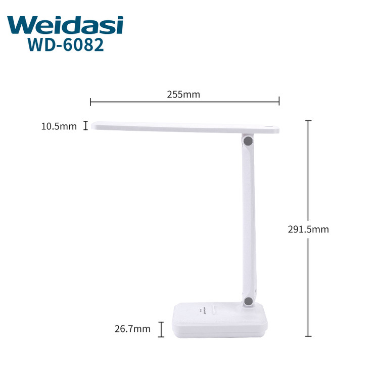 WD-6082Q چراغ مطالعه رومیزی با قابلیت تغییر زاویه پایه 0 تا 90 درجه و هد 0 تا 180 درجه