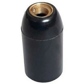 تصویر سرپیچ مشکی E14 با بدنه نسوز و کنتاکتهای برنجی