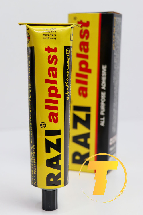 بستهبندی چسب مایع رازی حجم ۱۰۰ سیسی با لوگوی برند