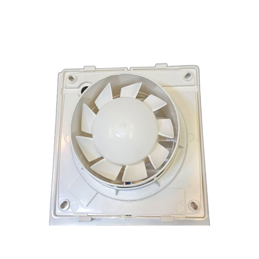 نمای کنار هواکش خانگی VBX-15S2S-IP با کابل برق و پایه نصب