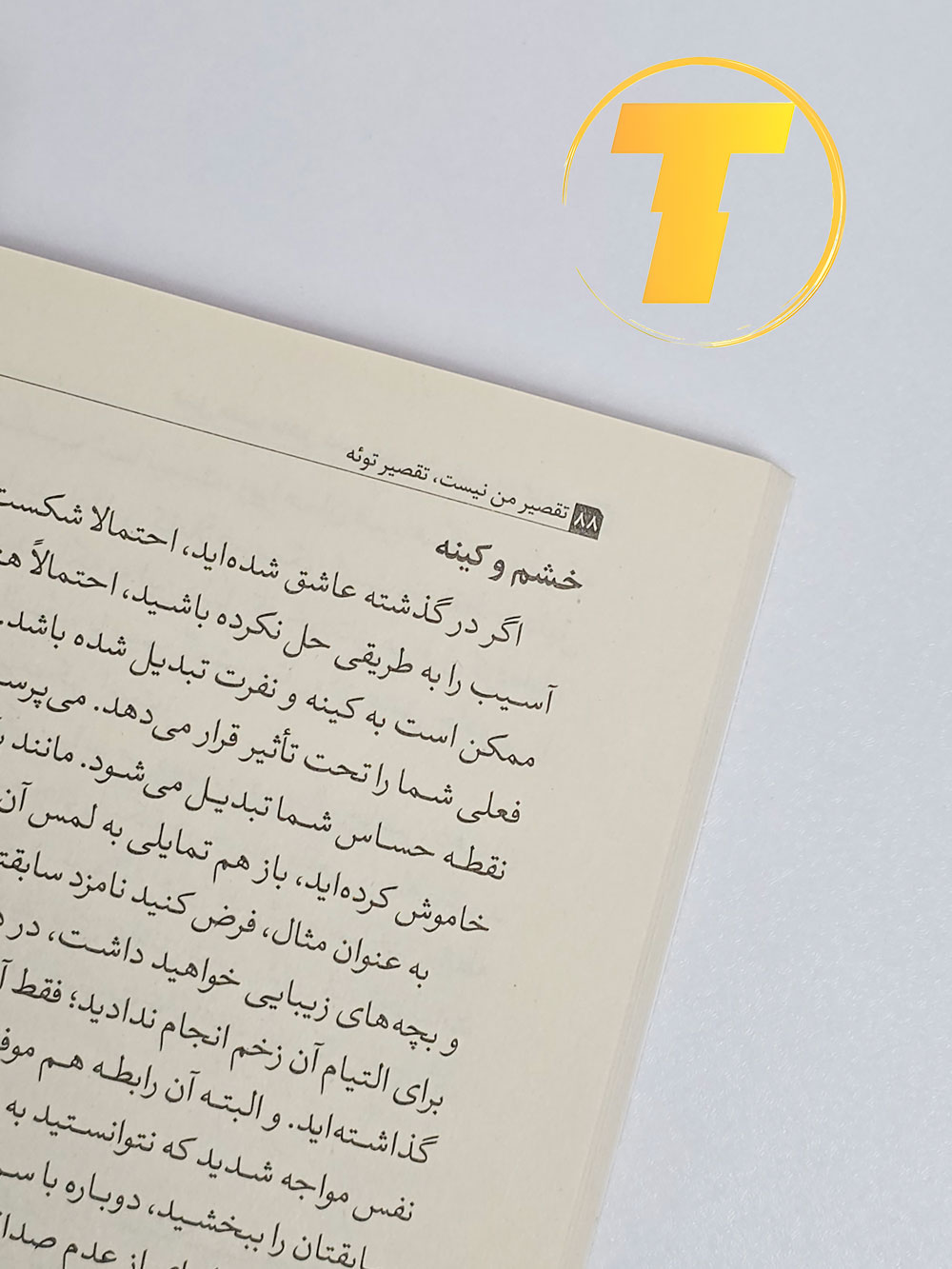 جلد کتاب با عنوان فارسی «تقصیر من نیست تقصیر توئه»