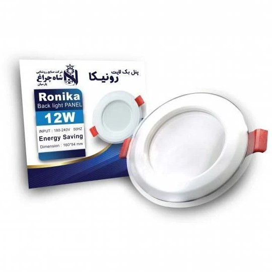 نصب توکار سقفی و دیواری پنل رونیکا 12W - رنگ بدنه سفید