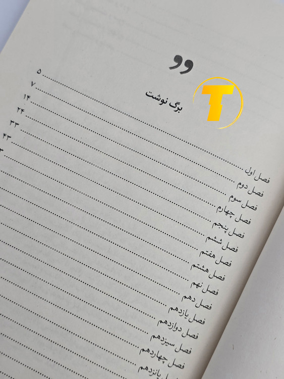 صفحه فهرست کتاب بادبادکباز شامل فصلها و بخشهای اصلی رمان