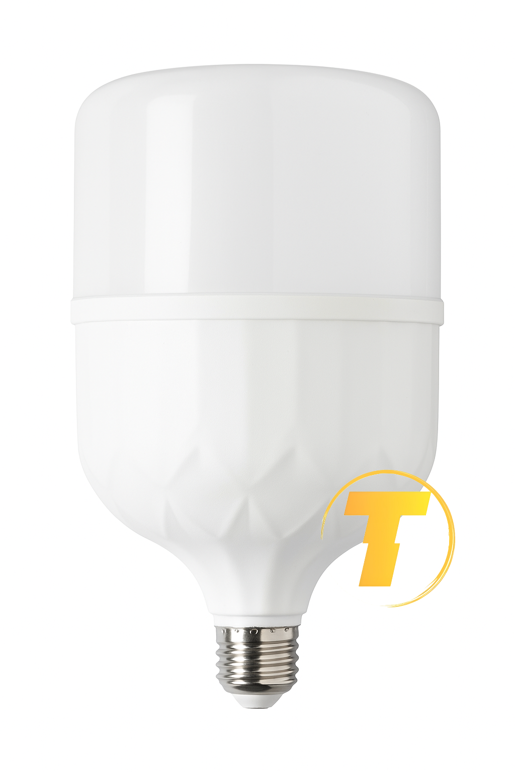 نمای نزدیک پایه E27 لامپ ۵۰ وات پارس‌سام و برچسب فنی