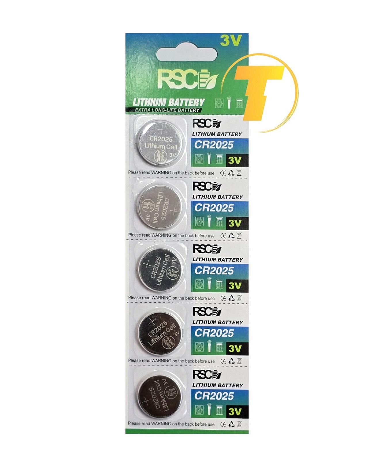 CR2025 لیتیومی RSC مناسب چراغ قوه و دستگاه‌های کوچک
