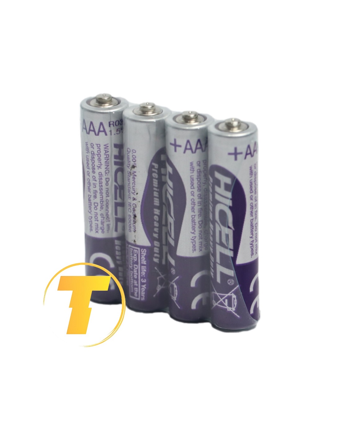 نمای پک باتری نیم قلمی HICELL AAA