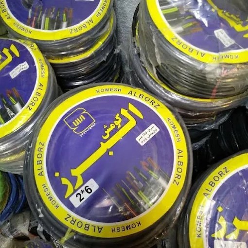 کابل برق افشان 2 در 6 میلی‌متر مربع تمام مس البرز کومش با روکش مقاوم و طول 100 متر