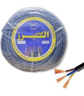 کابل برق افشان ۳ در ۶ تمام مس البرز کومش با روکش مقاوم و انعطافپذیر، طول ۱۰۰ متر