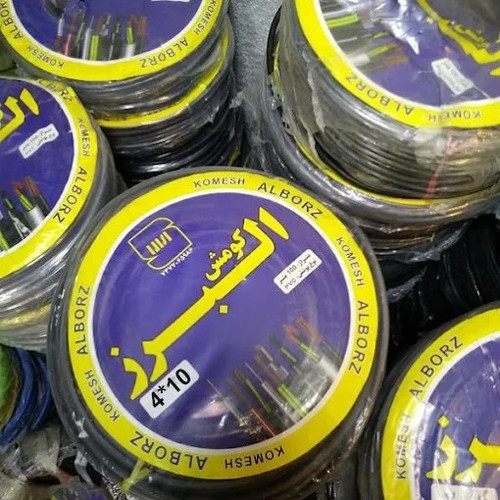 کابل برق افشان تمام مس ۴ در ۱۰ برند البرز کومش در رول ۱۰۰ متری، مناسب برای مصارف صنعتی و ساختمانی