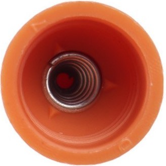 تصویر بالایی کانکتور SP3 نارنجی — نمایش جای پیچ‌ها و ورودی‌های سیم برای نصب آسان