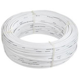 سیم برق افشان سفید 2 در 1 البرز کومش متراژ 100 متر، نمایش کابل با پوشش نایلونی و انعطافپذیری بالا