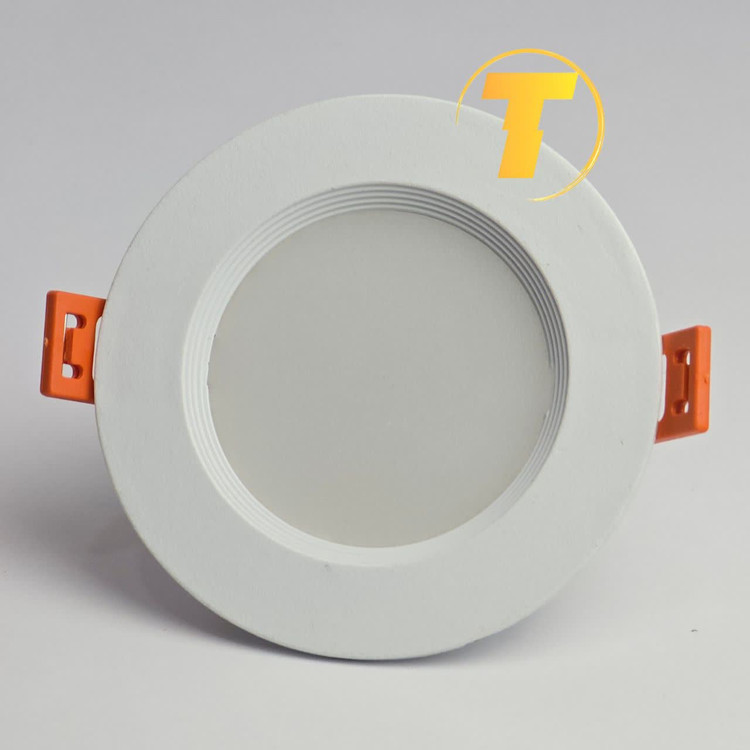 تصویر پنل هالوژن توکار 7 وات برند شاهچراغ مدل روناک، چراغ الایدی کممصرف با نور سفید و قاب گرد مخصوص نورپردازی سقفی