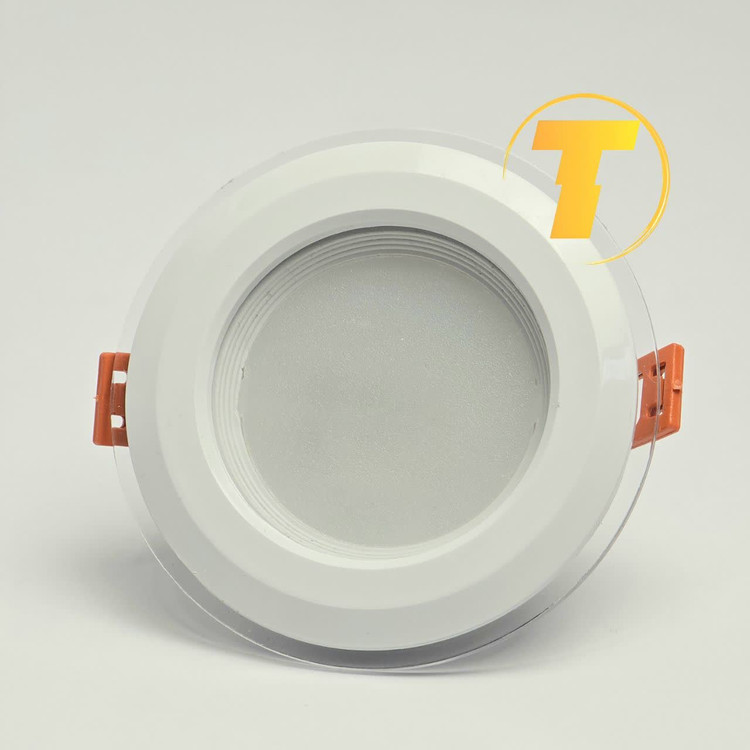 پنل گرد توکار دور شیشهای الایدی رونیکا 7 وات شاهچراغ با طراحی ظریف و نور یکنواخت مناسب فضاهای داخلی