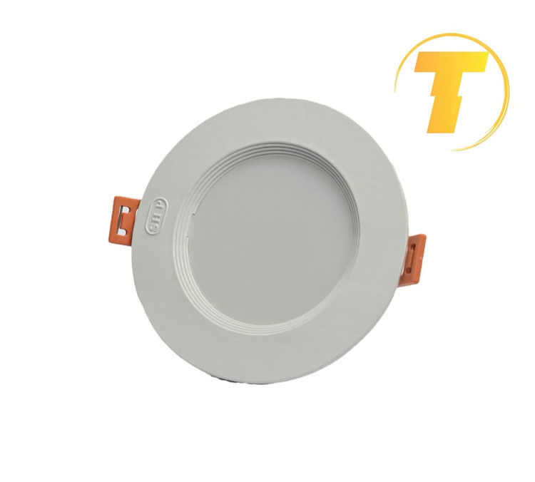 تصویر پنل LED گرد توکار 9 وات روناک مدل شاهچراغ، چراغ سقفی کممصرف با بدنه سفید و نور طبیعی مناسب نورپردازی داخلی