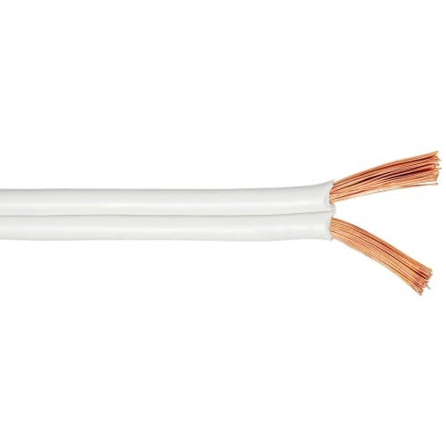 سیم برق افشان سفید 2×1.5 زر کابل با روکش PVC و هادی مسی چند رشتهای.