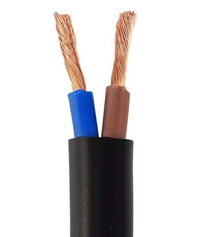 نمای نزدیک سیمهای مسی داخلی کابل برق افشان 2 در 0.75 زر کابل