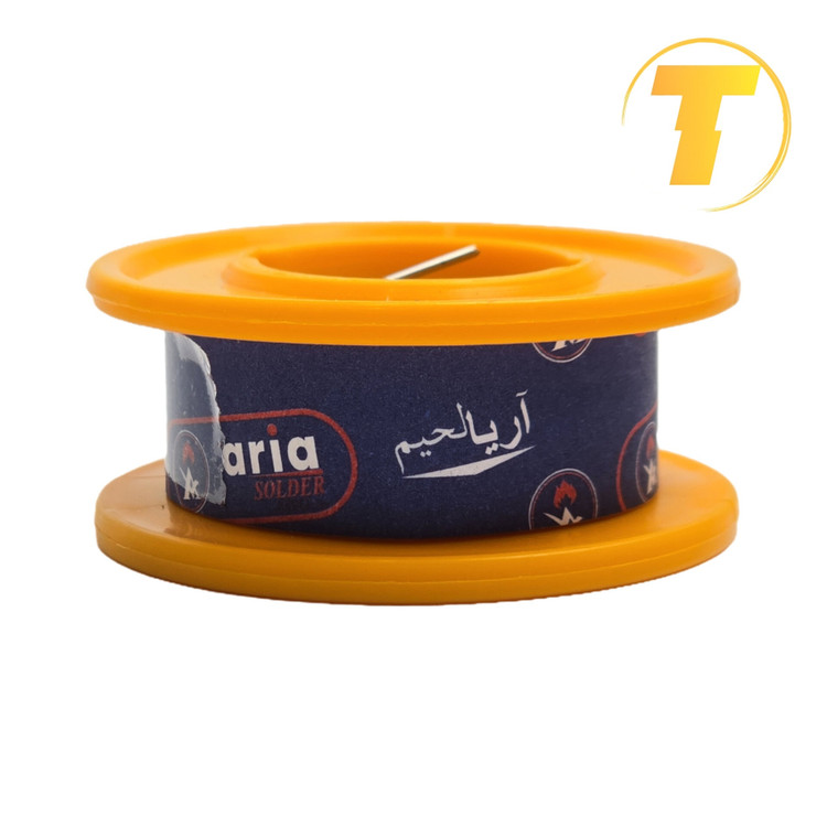 سیم لحیم آریا قطر 0.8mm نمای نزدیک از نوک سیم و هسته فلکس