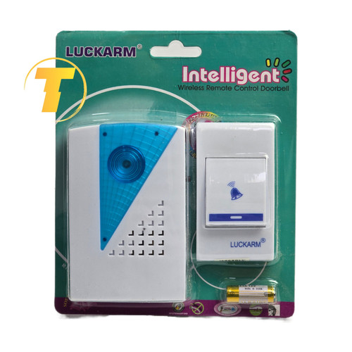 نمای نزدیک زنگ بیسیم Inteligent نصبشده با چسب دوطرفه