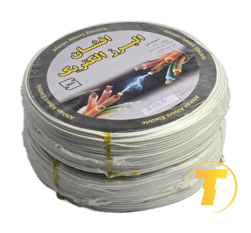 نمای مقطع مغزی و روکش نایلونی سیم افشان 0.5 میلی‌متر