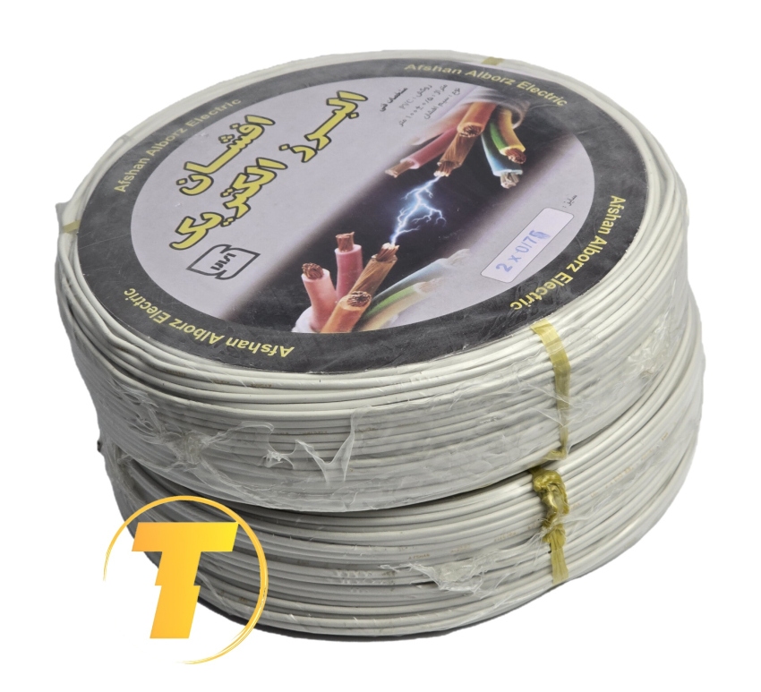 نمای نزدیک هادی CCA سیم افشان 0.75 دو رشته نایلون سفید