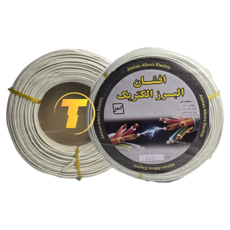 مقطع نشاندهنده هادی CCA مسوار آلومینیوم در سیم دو رشته 1 افشان