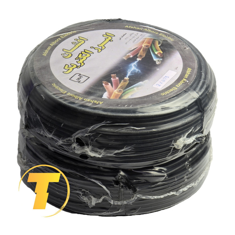 کابل انعطافپذیر افشان دو رشته افشان البرز الکتریک برای کابلکشی داخلی ساختمان
