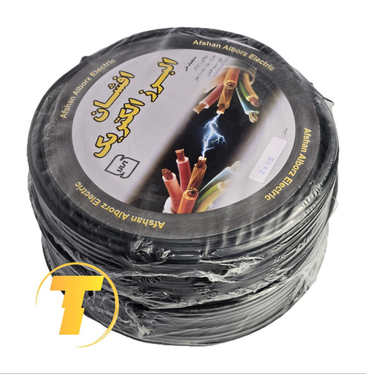 عکس بستهبندی کابل برق افشان دو رشته 1.5×2 متراژ ۹۰ متر برند افشان البرز