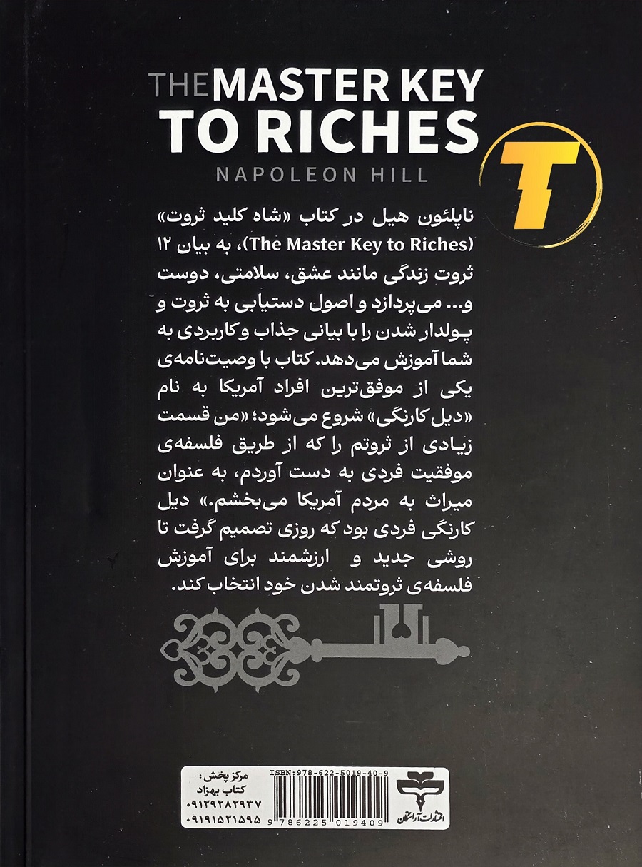 عنوان و نام نویسنده کتاب شاه کلید ثروت روی جلد