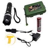 تصویر چراغ قوه شارژی BRILLANTE TORCIA LED با بدنه فلزی آلومینیوم زوم فوکوس