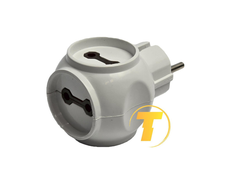 نمای نزدیک سه راهی توپی گرد BEST با بدنه مقاوم و سوکتهای ارتدار برای لوازم برقی