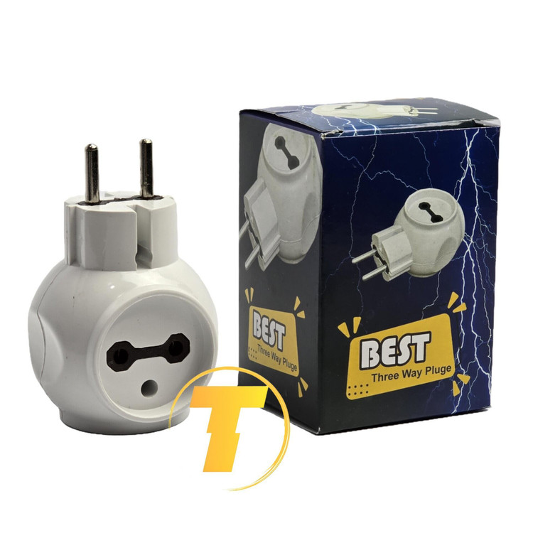 سه راهی برق توپی ۳ خانه بست BEST 16A 250V مناسب یخچال، تلویزیون و شارژرها