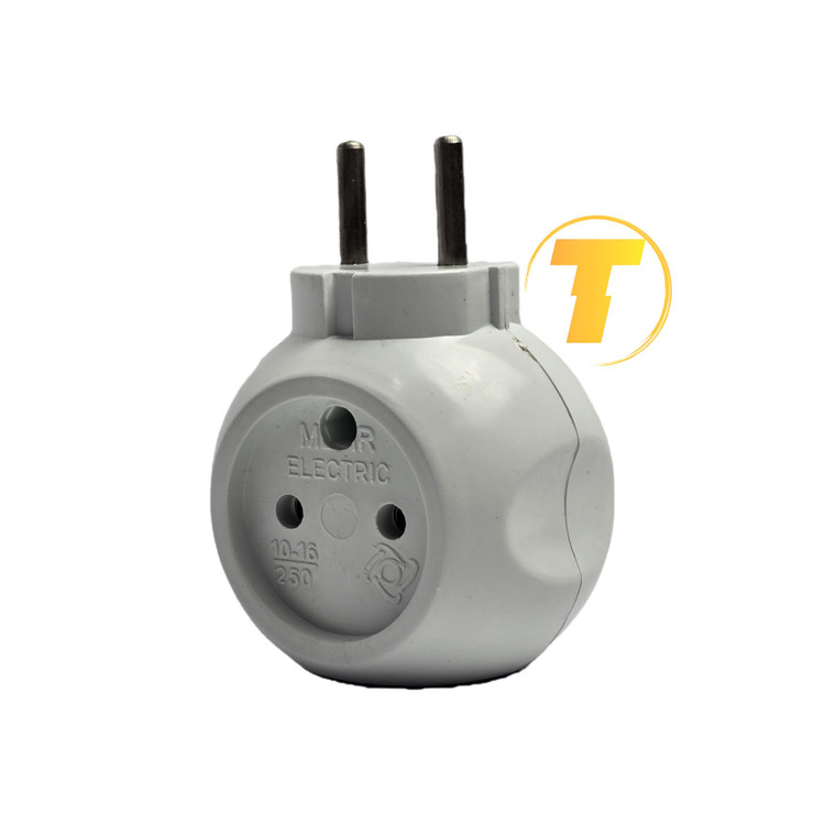 نمای نزدیک سه راهی برق توپی مهر الکتریک سهخروجی با تحمل جریان 10-16 آمپر و طراحی ایمن