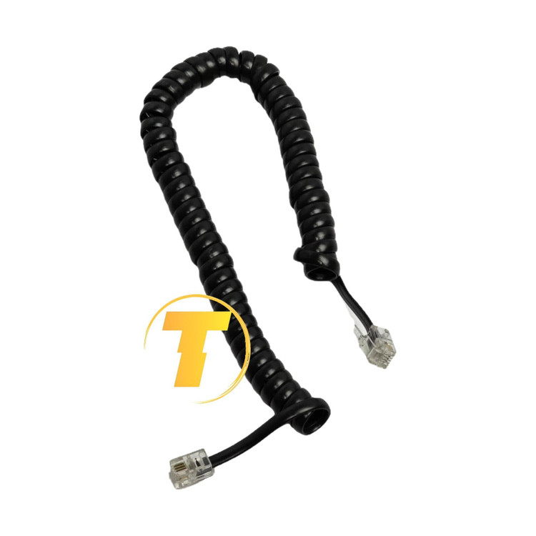 سیم تلفن مارپیچی مشکی مناسب برای گوشی تلفن رومیزی