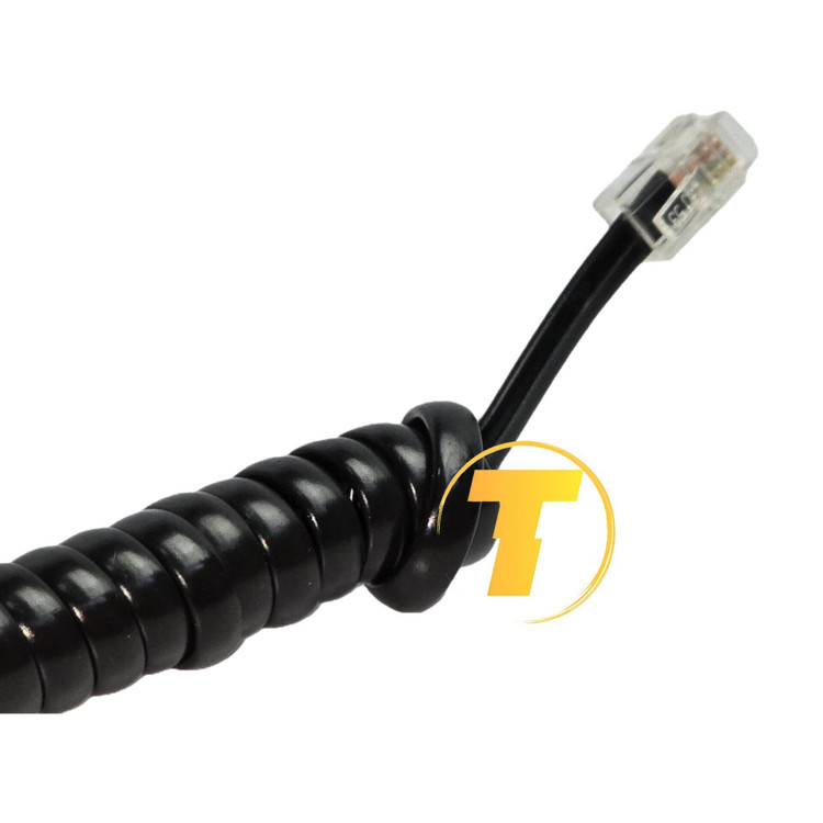 سیم تلفن پیچخورده مشکی برای اتصال گوشی به دستگاه تلفن