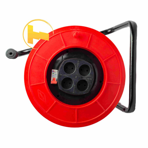 قرقره سیم سیار SCAME چهار پریز قرمز