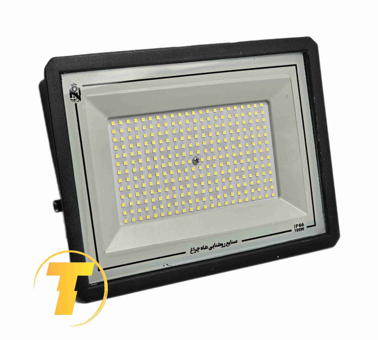 پروژکتور ال ای دی 100 وات ضدآب IP65 مدل آبان پلاس شاه چراغ نمای جلو
