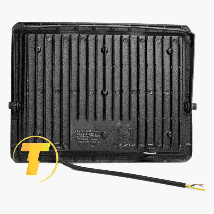 پشت پروژکتور ال ای دی 100 وات آبان پلاس شاه چراغ با بدنه آلومینیومی و پایه نصب