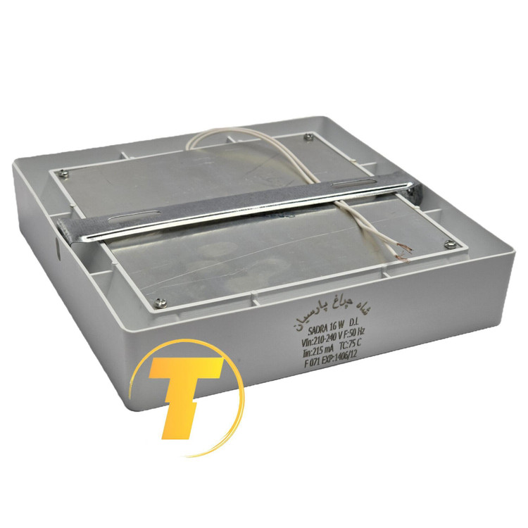 پشت پنل ال ای دی 16 وات صدرا شاه چراغ طرح روکار مربع