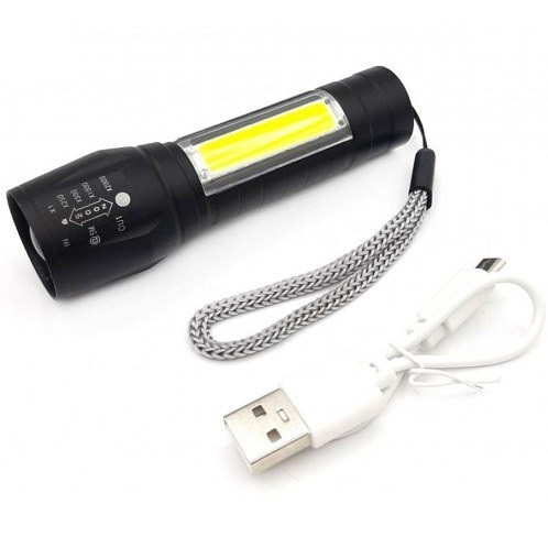 چراغ قوه کوچک زوم دار رنگ مشکی بدنه آلومینیومی