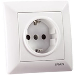 پریز برق ارتدار ایران الکتریک مدل برلیان سفید ایمن و کاربردی