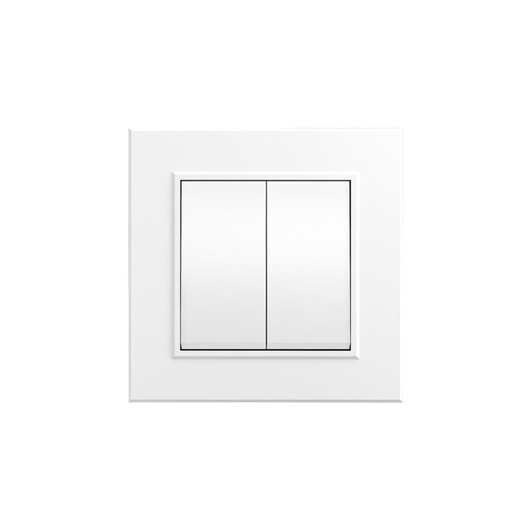 کلید دو پل ایران الکتریک مدل برلیان سفید برای مدیریت دو مدار برق