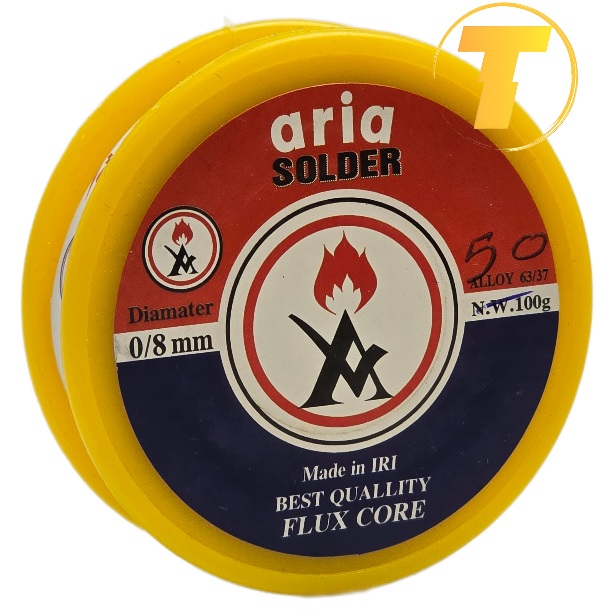سیم لحیم آریا 50 گرمی قطر 0.8 میلی متر