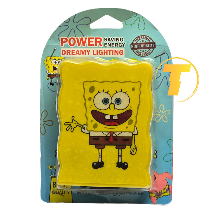 شب خواب کارتونی باب اسفنجی با نور یکنواخت مهتابی